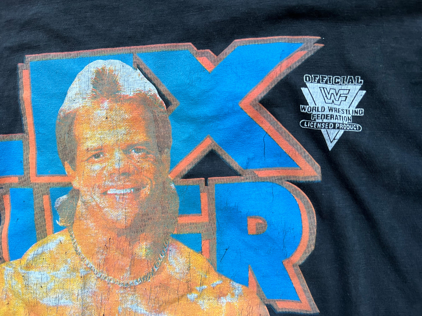 1993 WWF “The Narcissist” Lex Luger alternate variant shirt with many holes